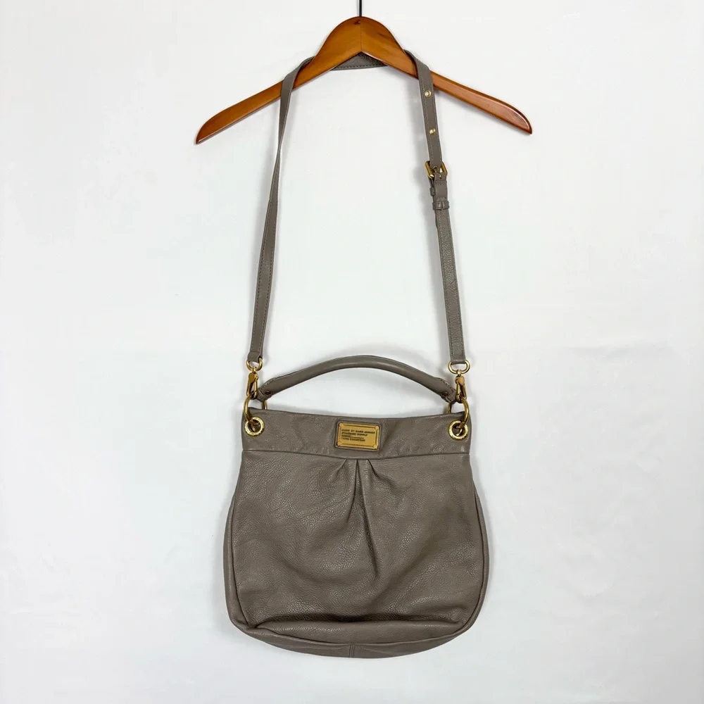 Marc Jacobs Grey Pebbled Leather Classic Q Hillier‎ Hobo Bag Adjustable